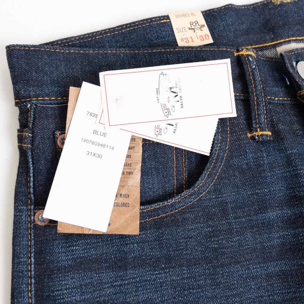 RRL Ralph Lauren Selvedge Denim Jeans 31x30 East West Slim Fit Made in USA - Picture 7 of 16